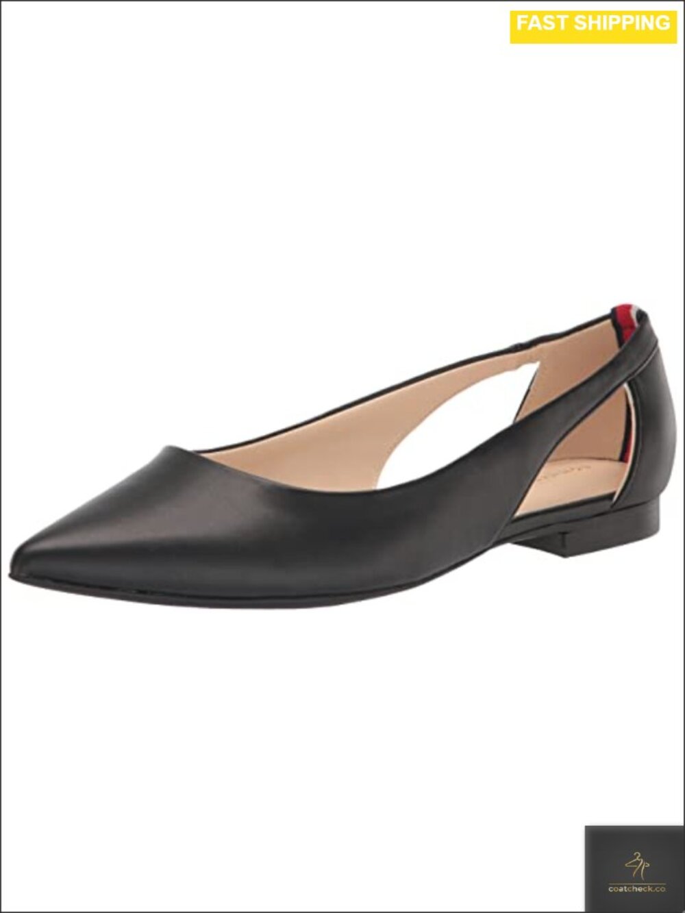 Pointy Toe Slip On Flats with Cut Out Detail